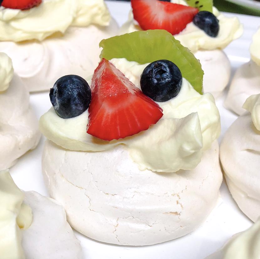 Mini Pavlova with Whipped Cream and Fresh Friut a Classic Aussie